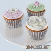 3d-модель Пирожные капкейки