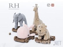 Кит, слон, лев, жираф RH Chambray Pull
