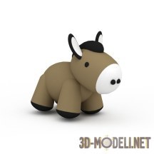 3d-модель Мультяшный ослик