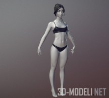 3d-модель Фигура стоящей девушки в черном белье
