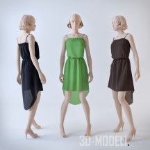 3d-модель Манекен с платьем на бретельках