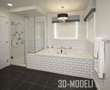 Очаровательные ванные комнаты с плиткой «метро»