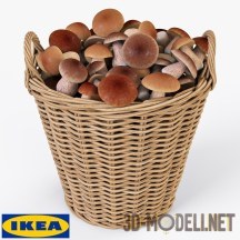 Плетеная корзина IKEA Nipprig с грибами