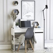 Домашнее рабочее место от IKEA (стол, стул, декор)