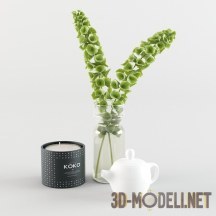 3d-модель Чайник и ваза с ирландскими колокольчиками