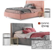 3d-модель Кровать Emma от Askona, 2 цвета обивки