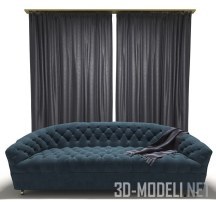 Стеганый диван и шторы в классическом стиле