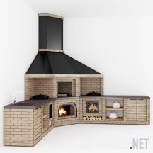 3d-модель Угловая летняя кухня
