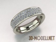 3d-модель Кольцо из белого металла с бриллиантами