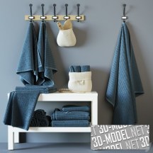 3d-модель Банные полотенца IKEA Vaughnj и другой декор