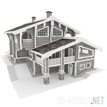 3d-модель Дом из бревна-лафета 200 мм