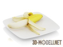 3d-модель Наполовину очищеный банан