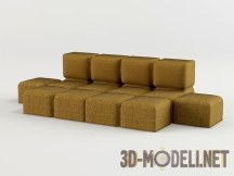Оригинальный диван из брикетов