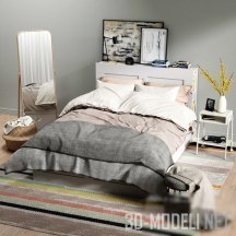 Кровать BRIMNES от IKEA и декор