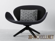3d-модель Современное кресло с белой отстрочкой