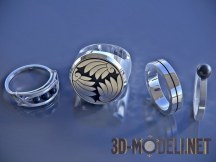 3d-модель Набор серебряных колец