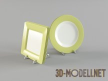 3d-модель Плоские тарелки на подставках