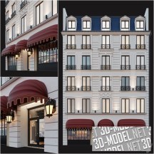 3d-модель Здание отеля в классическом стиле
