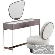 3d-модель Стол IRIS Furman с креслом Moly