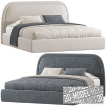 3d-модель Двуспальная кровать с мягким изголовьем