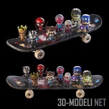 3d-модель Игрушки Marvel на скейтборде
