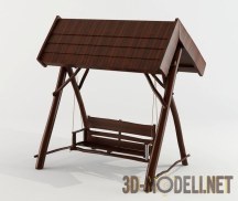 3d-модель Качели с деревянной крышей