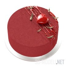 3d-модель Торт красного цвета