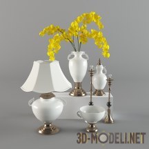 3d-модель Набор с желтой орхидеей