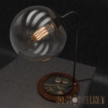 3d-модель Винтажная лампа с круглым абажуром