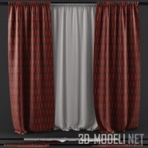 3d-модель Красно-коричневые шторы