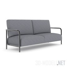 3d-модель Диван и кресло с хромированными подлокотниками