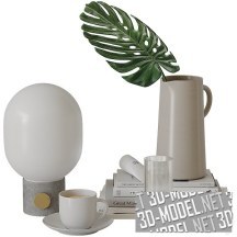3d-модель Набор декора и аксессуаров для прикроватного столика