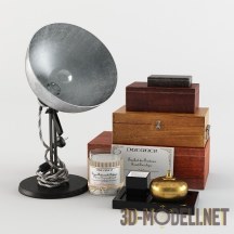 3d-модель Коробки и лампа в стиле ретро
