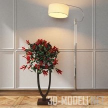 3d-модель Торшер Uttermost Adara и горшок с цветком