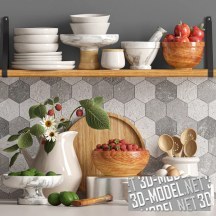 3d-модель Кухонные аксессуары и продукты