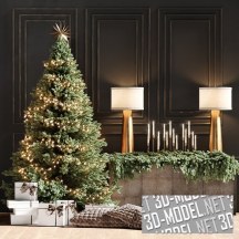 3d-модель Новогодняя елка и светильник Possini Euro Design Karen Modern