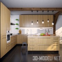 3d-модель Кухня IKEA Metod Ekestad Oak