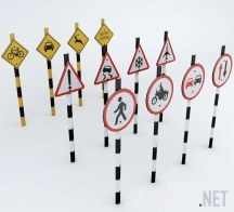Дорожные знаки 3D модель