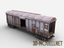 3d-модель Открытый товарный вагон