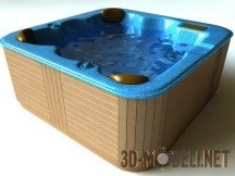 3d-модель СПА-ванна с обшивкой из дуба