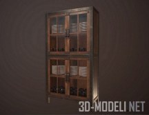 3d-модель Старинный шкаф с посудой