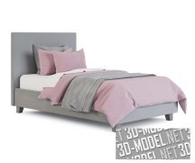 3d-модель Детская кровать с подушками и одеялом