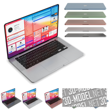 3d-модель 5 цветов ноутбук 2021 MacBook Pro