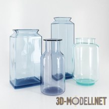 3d-модель Набор из нескольких стеклянных ваз