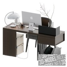3d-модель Комплект мебели для кабинета SCRIBA от Molteni
