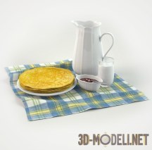 3d-модель Блины на тарелке