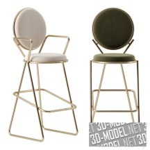 3d-модель Барный стул Double Zero от Moroso