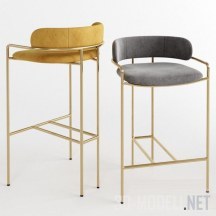 3d-модель Барный стул от WEST ELM Lenox Velvet