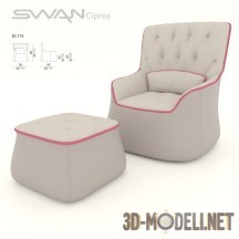Кресло «Ciprea» с пуфом от Swan Italy