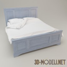 3d-модель Голубая кровать из дуба